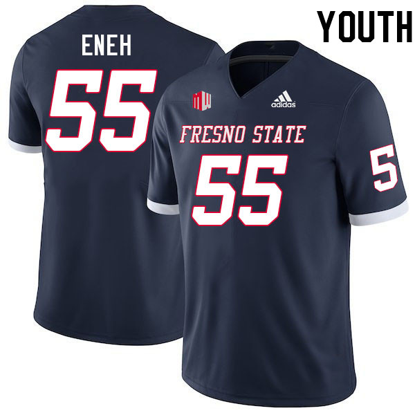 Youth #55 Michael Eneh Fresno State Bulldogs College Football Jerseys Stitched-Navy